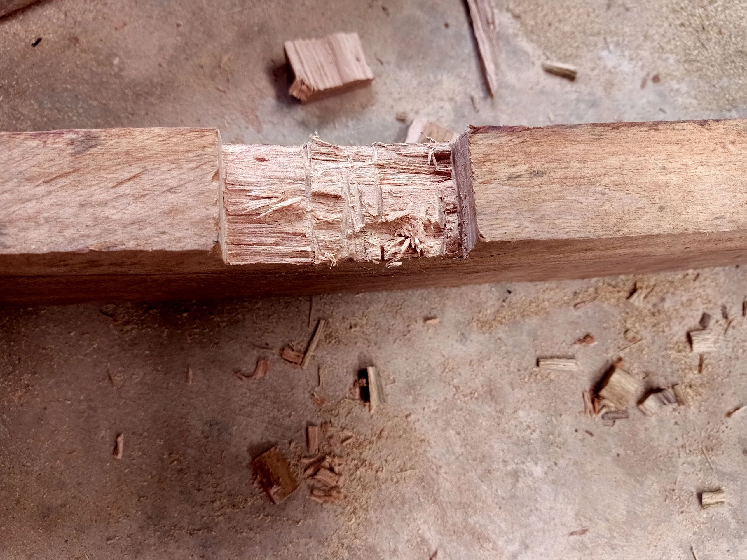 Close view of a carpenter working with wood
